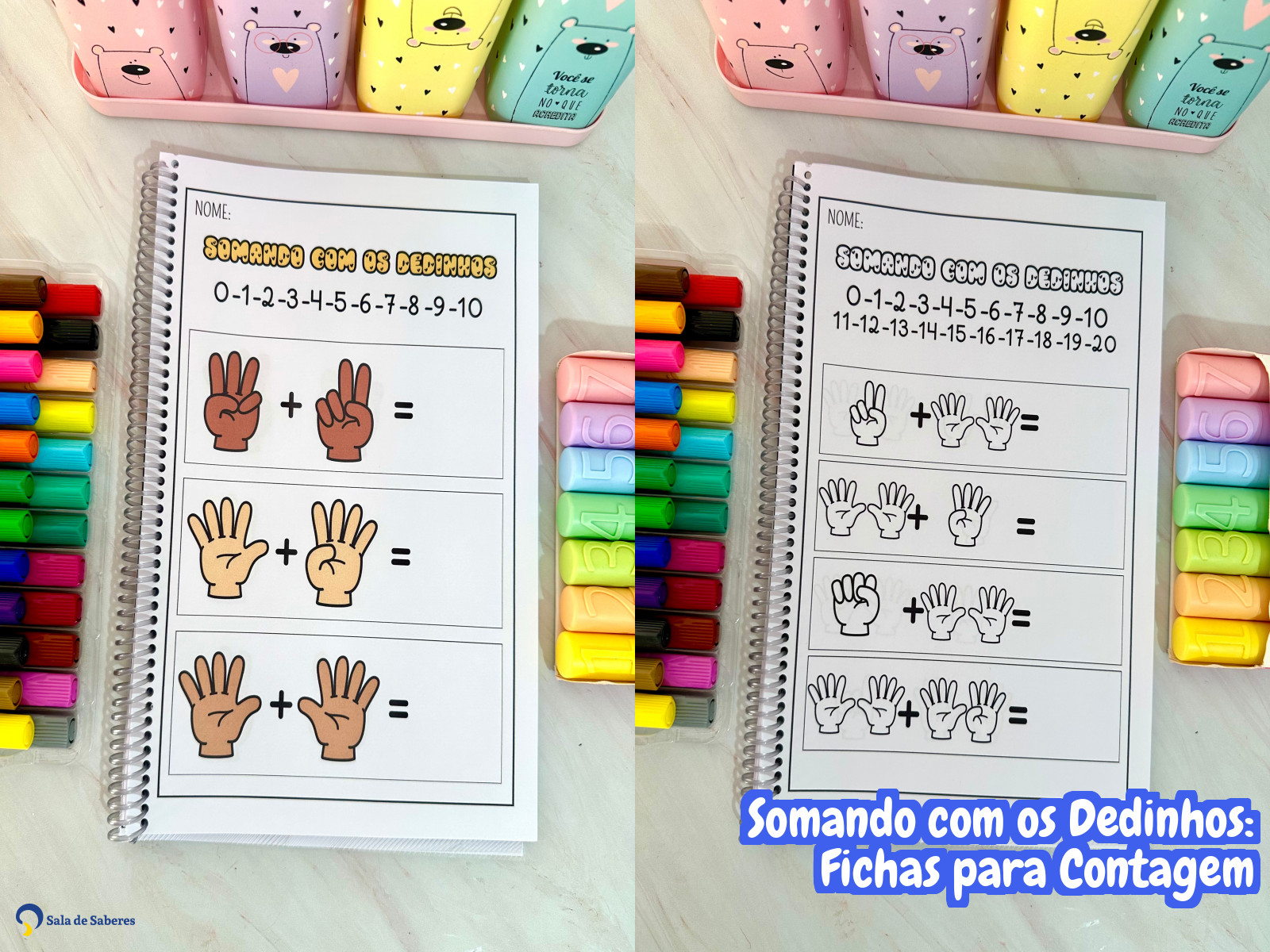 Preview de Somando com os Dedinhos: Fichas para Contagem