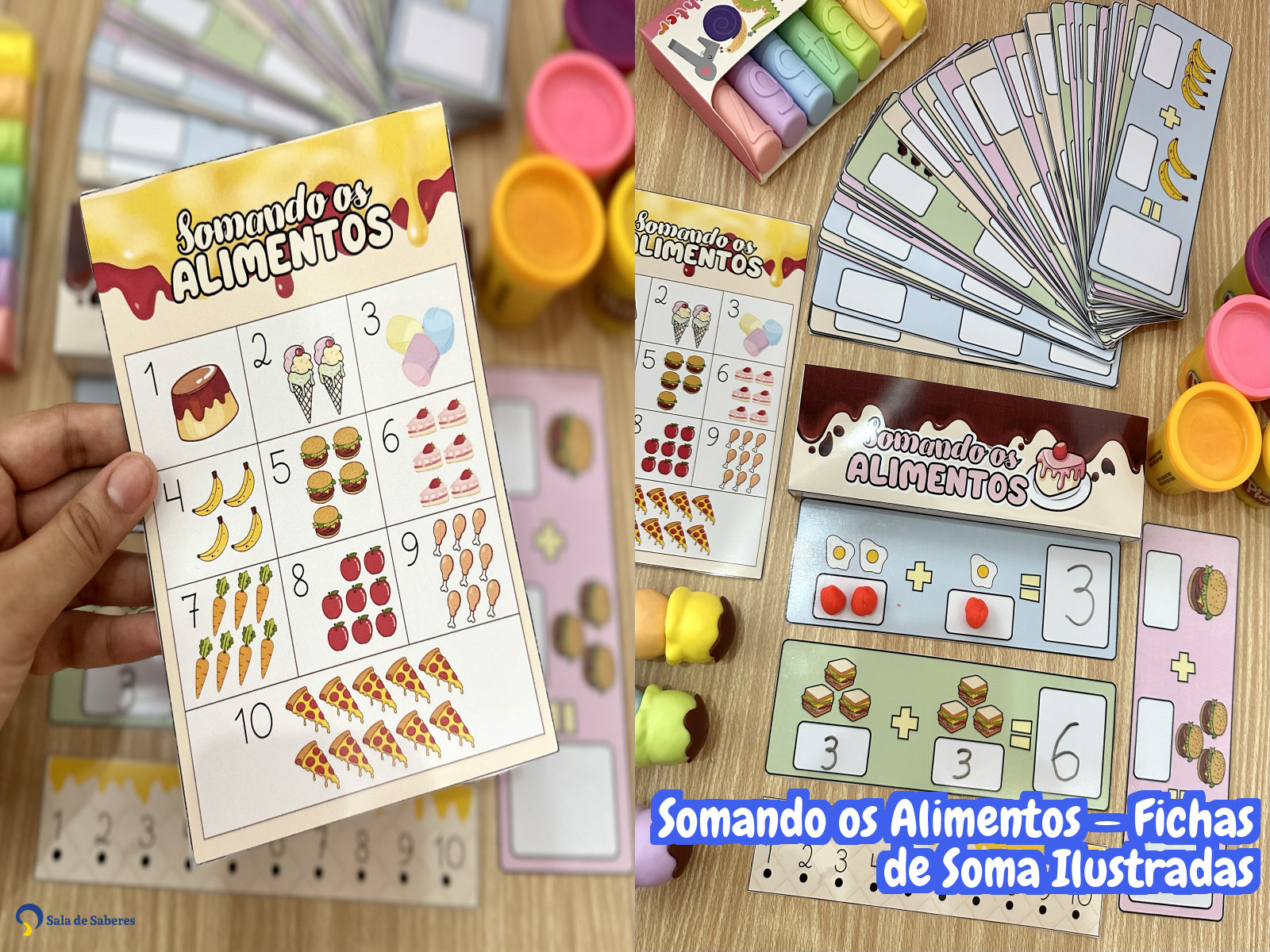Preview de Somando os Alimentos — Fichas de Soma Ilustradas