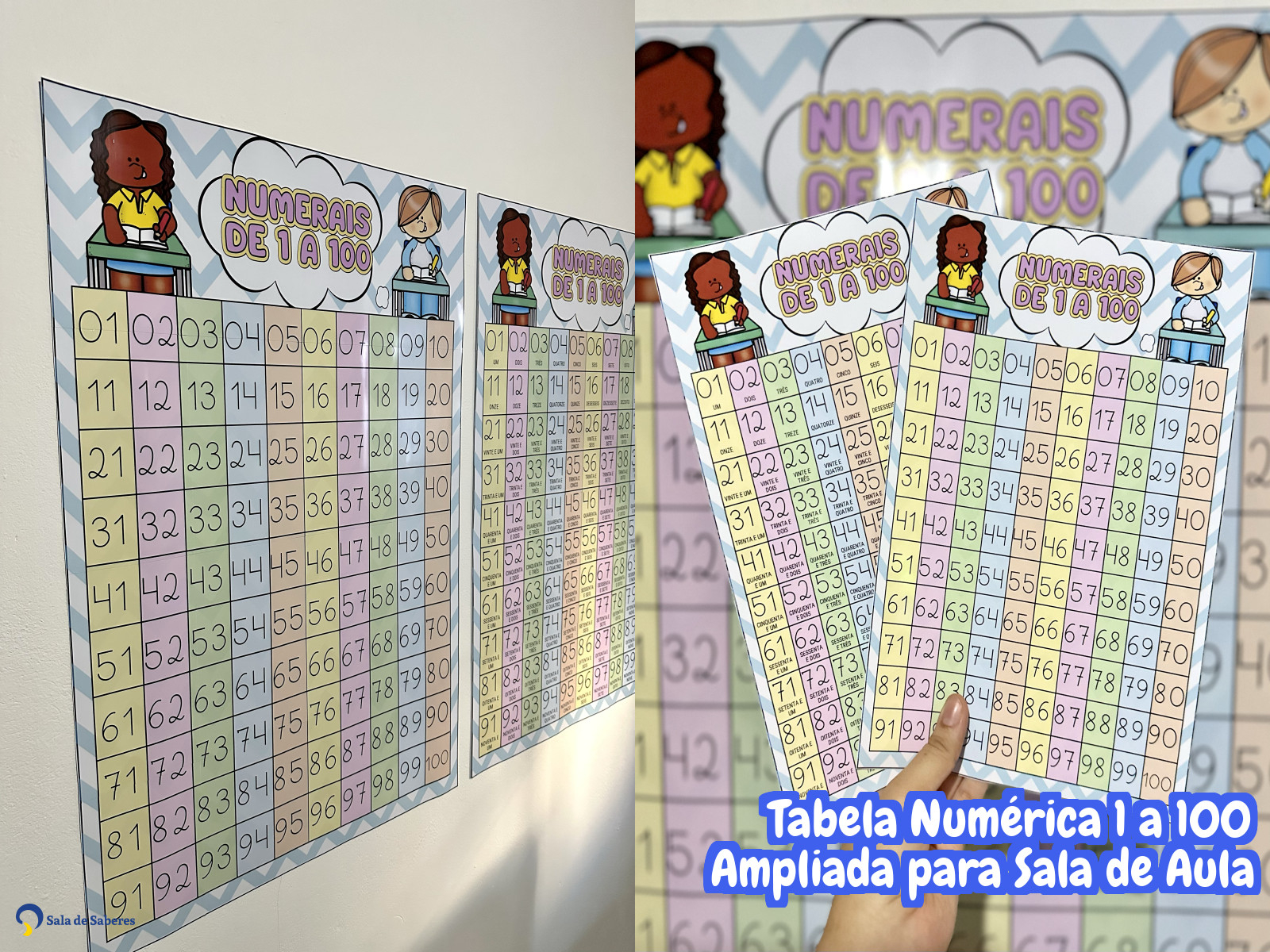 Preview de Tabela Numérica 1 a 100 Ampliada para Sala de Aula