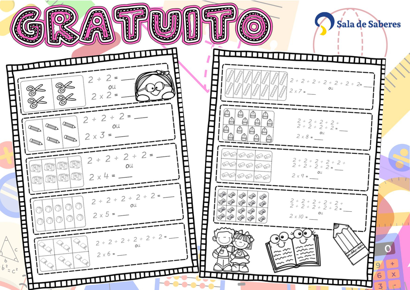 Preview de Atividades Lúdicas de Soma e Multiplicação para Crianças