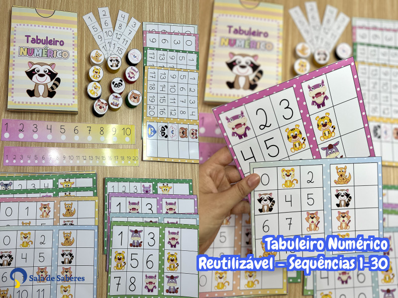 Imagem de Tabuleiro Numérico Reutilizável – Sequências 1-30