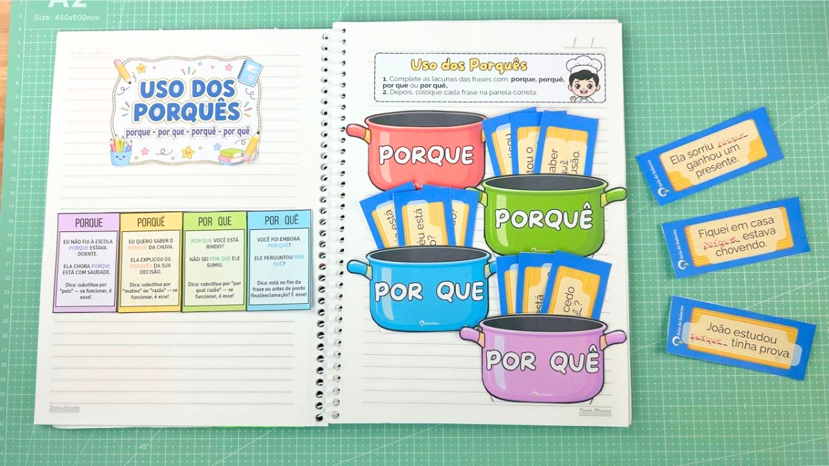 Imagem de Uso dos Porquês — Atividade Colorida e para Colorir