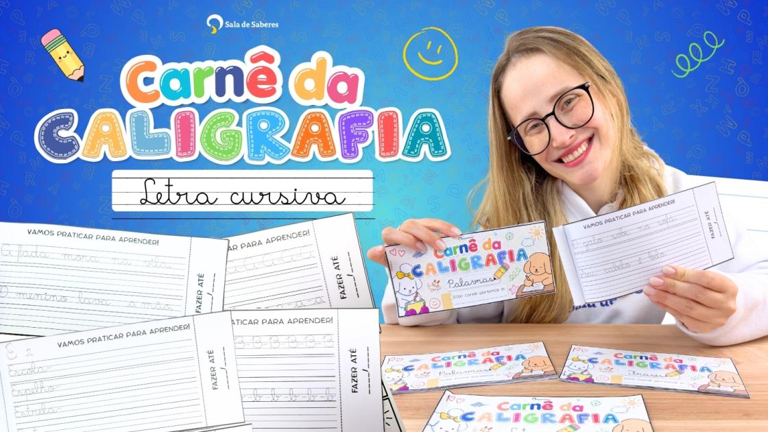 Kit com 5 Carnês para Caligrafia Cursiva: Letras - Palavras e Frases