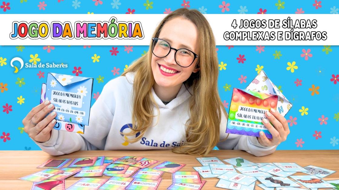 Jogo da Memória: 4 Jogos de Sílabas Complexas e Dígrafos