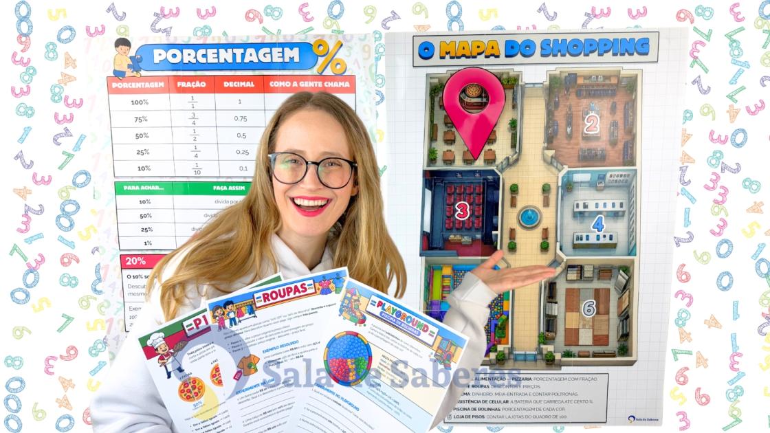 Shopping da Porcentagem: 5º Ano com Painel e Mapa
